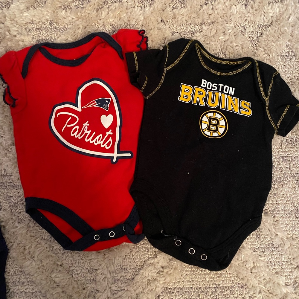 Bruins and Patriots Onsies